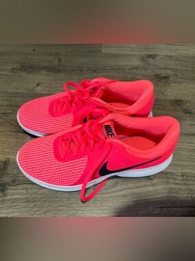 Nike Women's Athletic Sneakers in Neon Pink with Black Swoosh